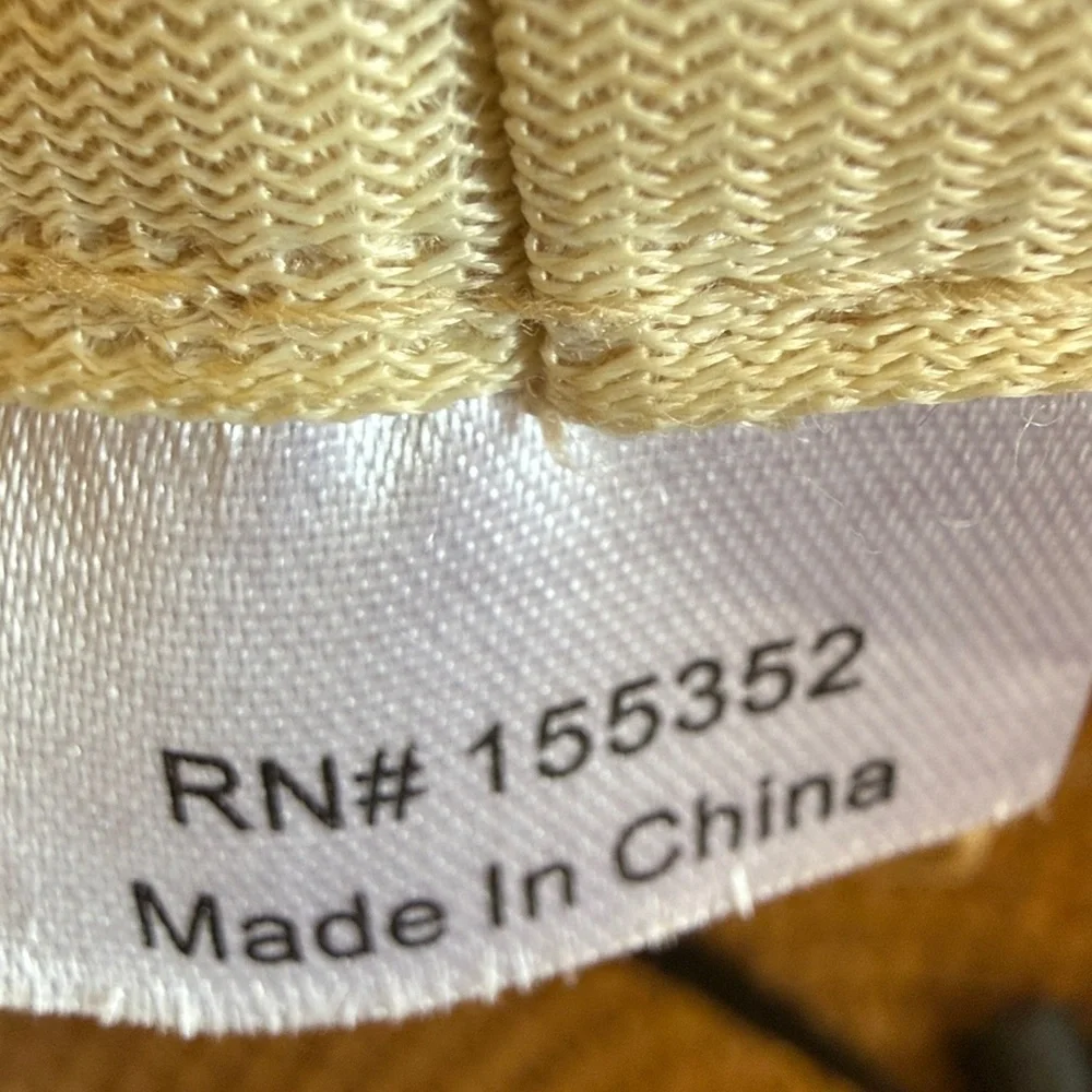 Ladies, straw hat, black trim, ponytail style, excellent condition